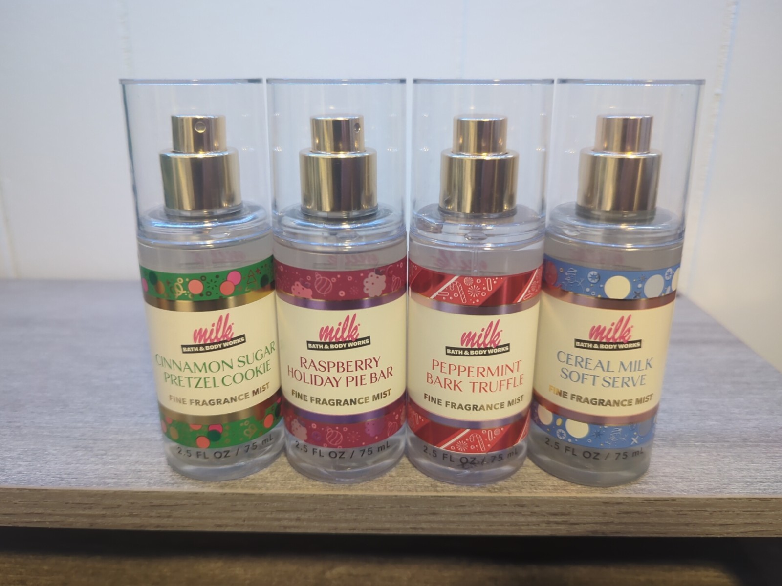 Bath & Body Works Milk Mini Mist Set 2.5oz Holiday Gourmand Scents NEW