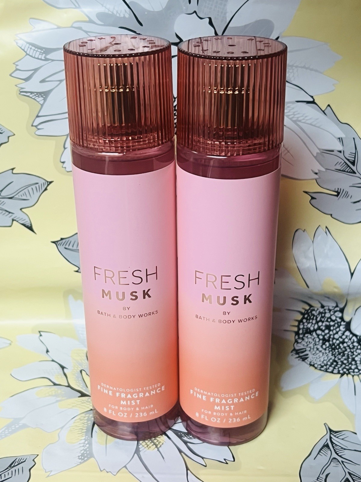 2 BATH & BODY WORKS FRESH MUSK FRAGRANCE MIST 8 FL OZ