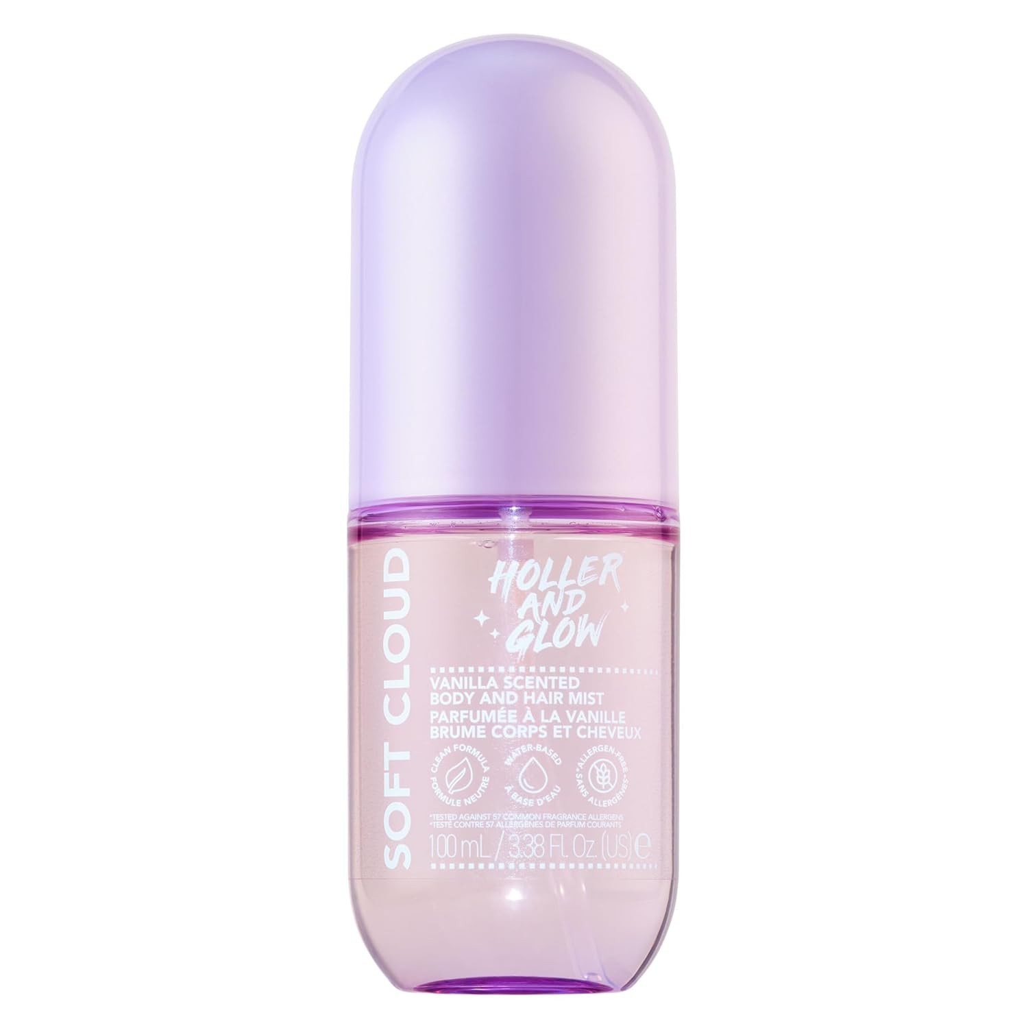 Holler And Glow Soft Cloud Body Mist – All-Natural, Sweet Water-Based Perfume