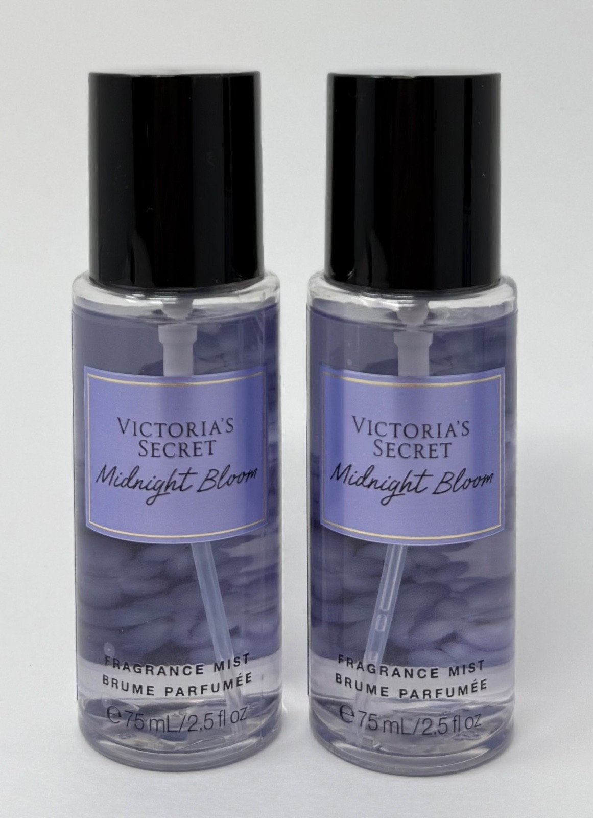 2 VICTORIA’S SECRET MIDNIGHT BLOOM FRAGRANCE MIST BODY SPRAY TRAVEL SIZE 2.5 OZ