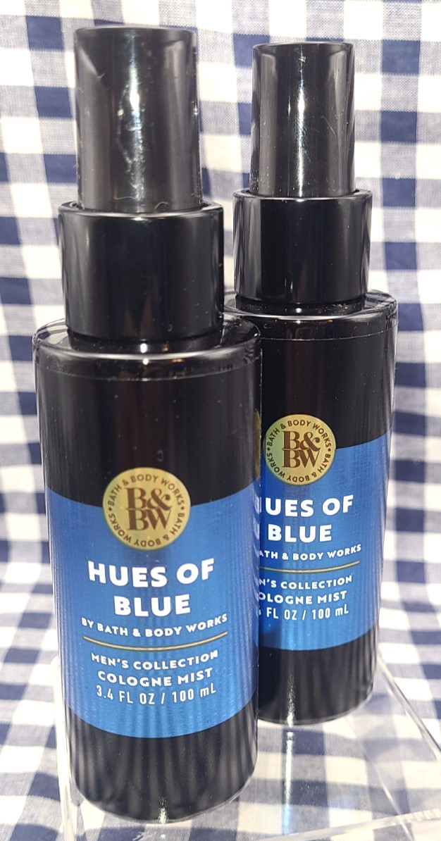 2-Pack NEW Men’s HUES OF BLUE Cologne Mist TRAVEL 3.4 oz Bath & Body Works