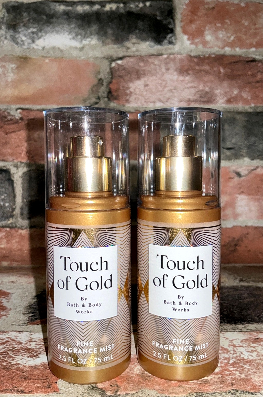 2 Bath & Body Works Touch Of Gold Fragrance Mist Travel Size 2.5 fl oz 75 ml ea