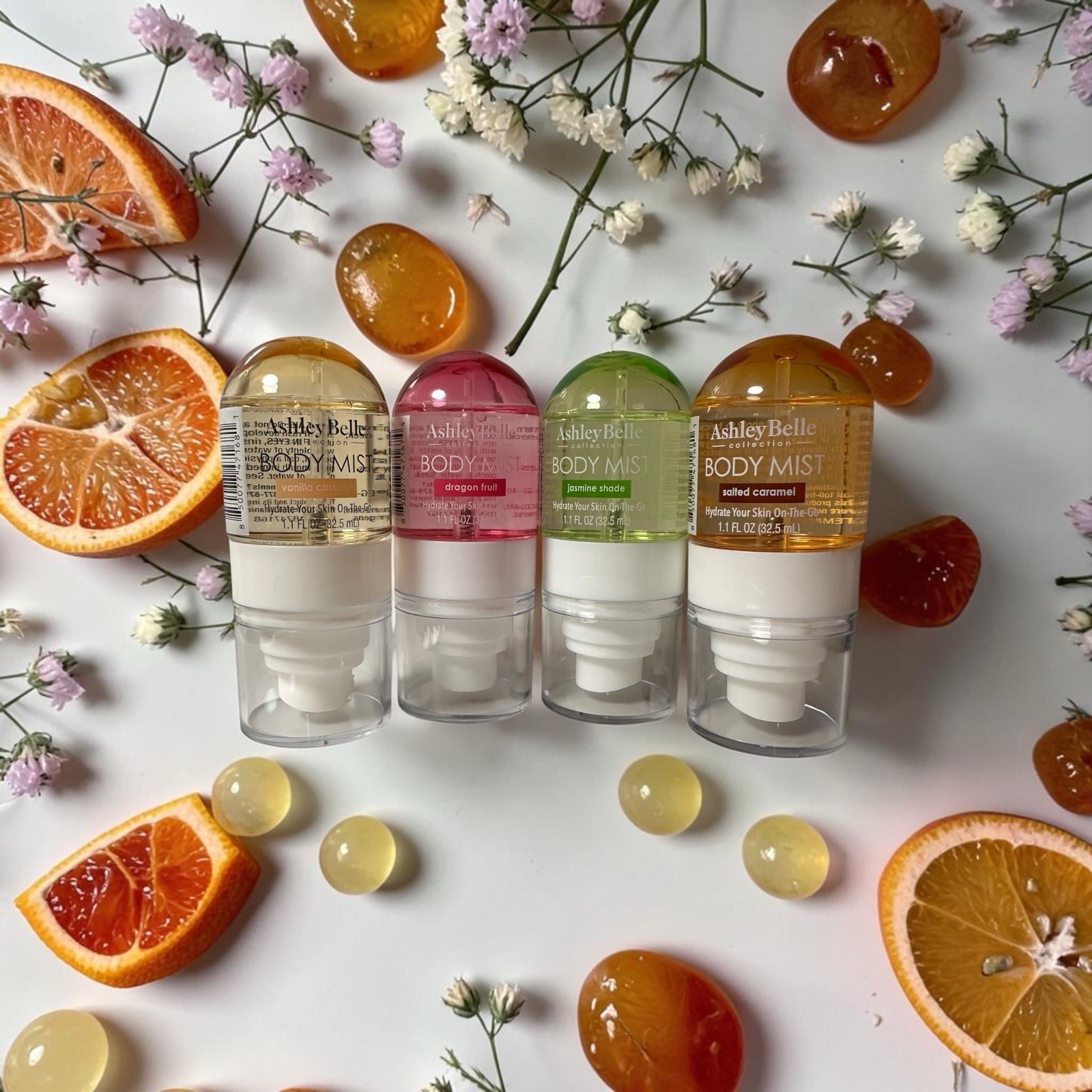 Ashley Belle Cute 1.1 Fl Oz Body Mist -4 Pack Variety Scents