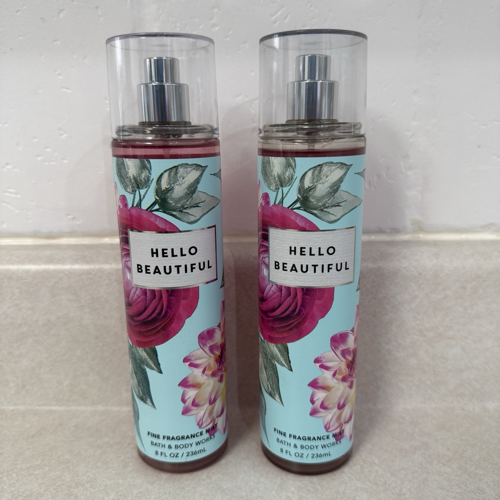 2 NEW BATH & BODY WORKS HELLO BEAUTIFUL FINE FRAGRANCE MIST SPRAY 8 OZ