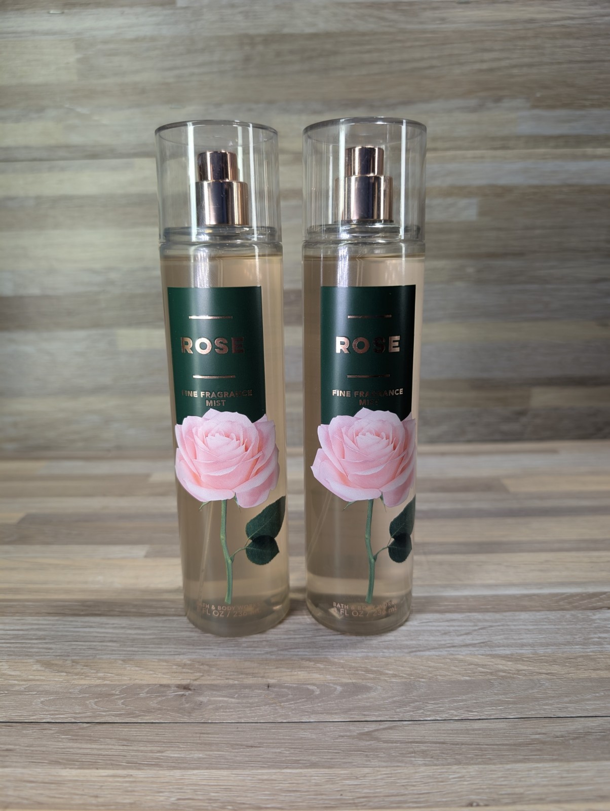 2 Rose Bottles BATH & BODY WORKS FINE FRAGRANCE MIST SPRAY 8 oz each Rose
