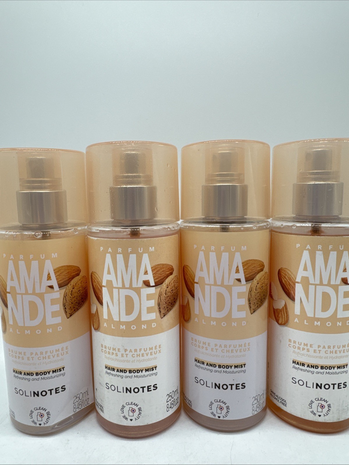 (4) Solinotes Amande Almond Passionfruit Hair & Body Mist Moisturizer 8.45oz