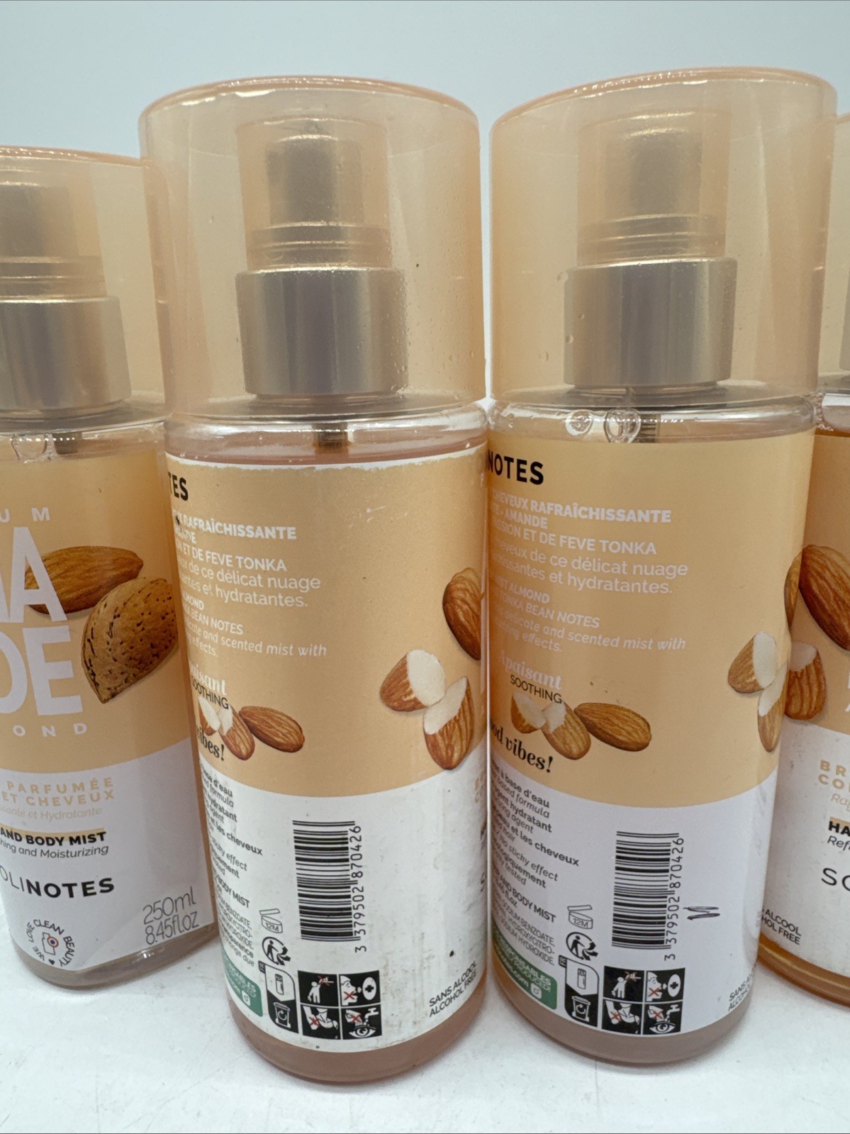 (4) Solinotes Amande Almond Passionfruit Hair & Body Mist Moisturizer 8.45oz