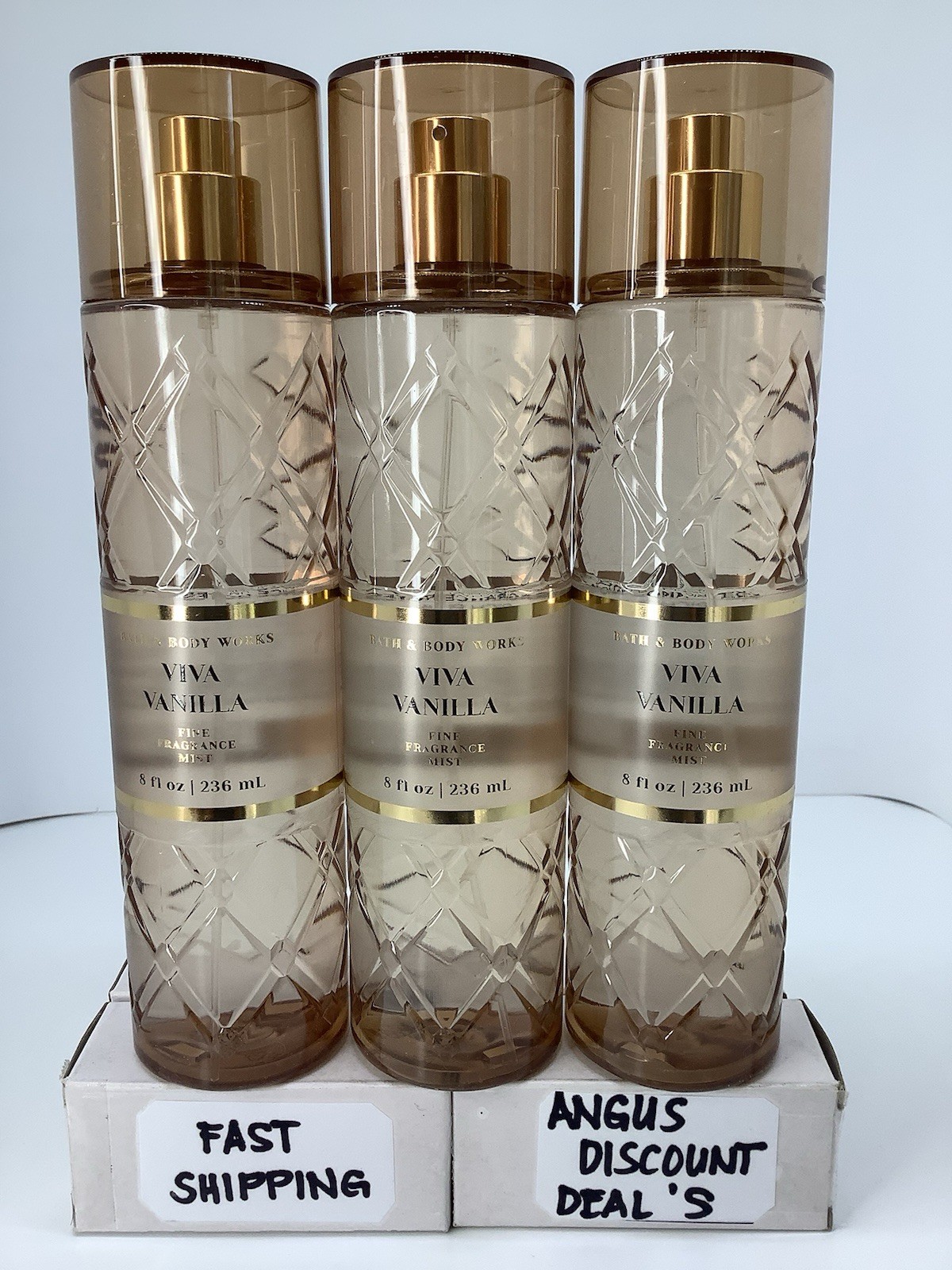 Bath & Body Works 3PCS VIVA VANILLA Fine Fragrance MIST8oz, Brand New ￼