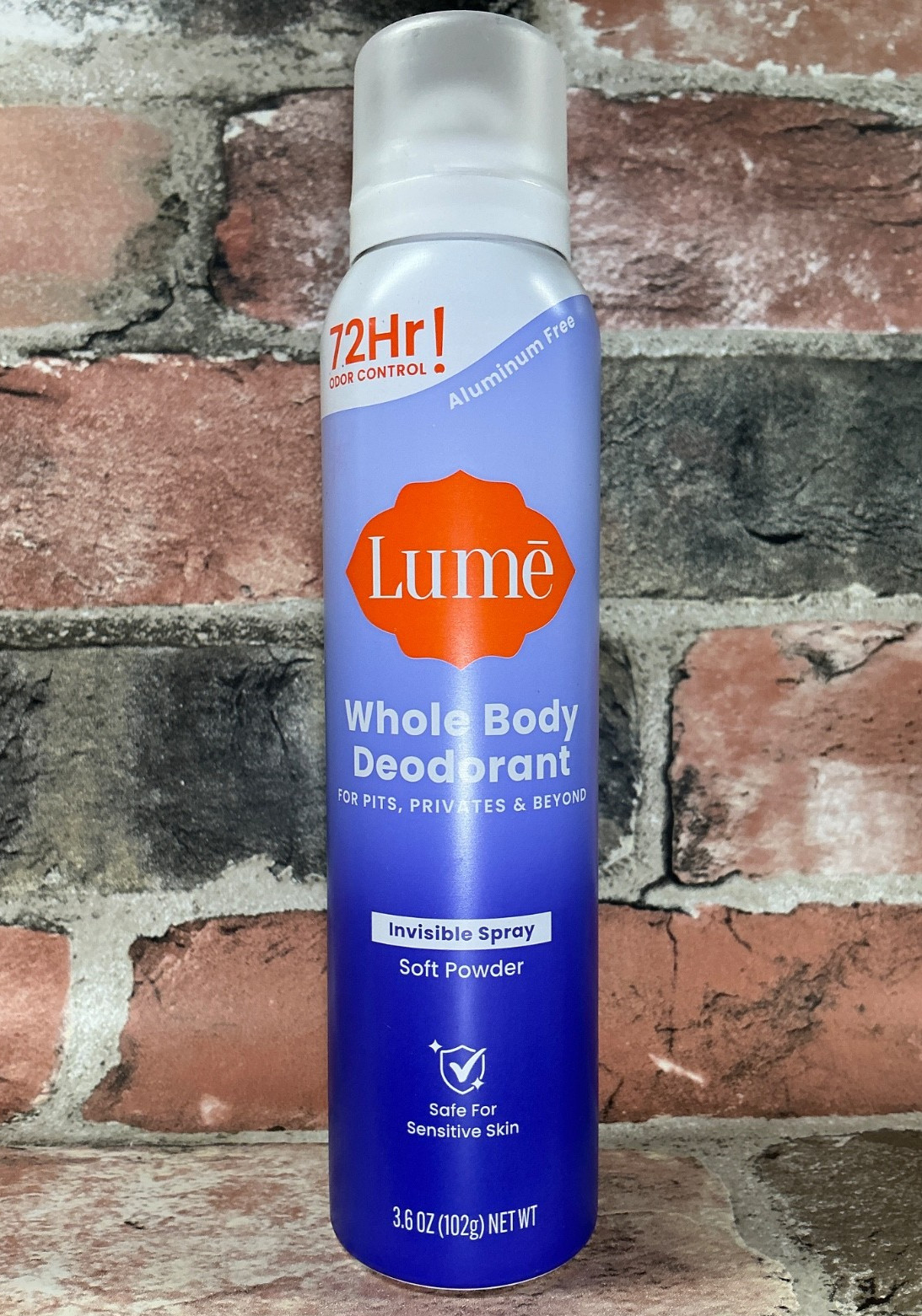 Lume Soft Powder Whole Body Invisible Spray Deodorant 3.6 oz 72 Hr No Odor