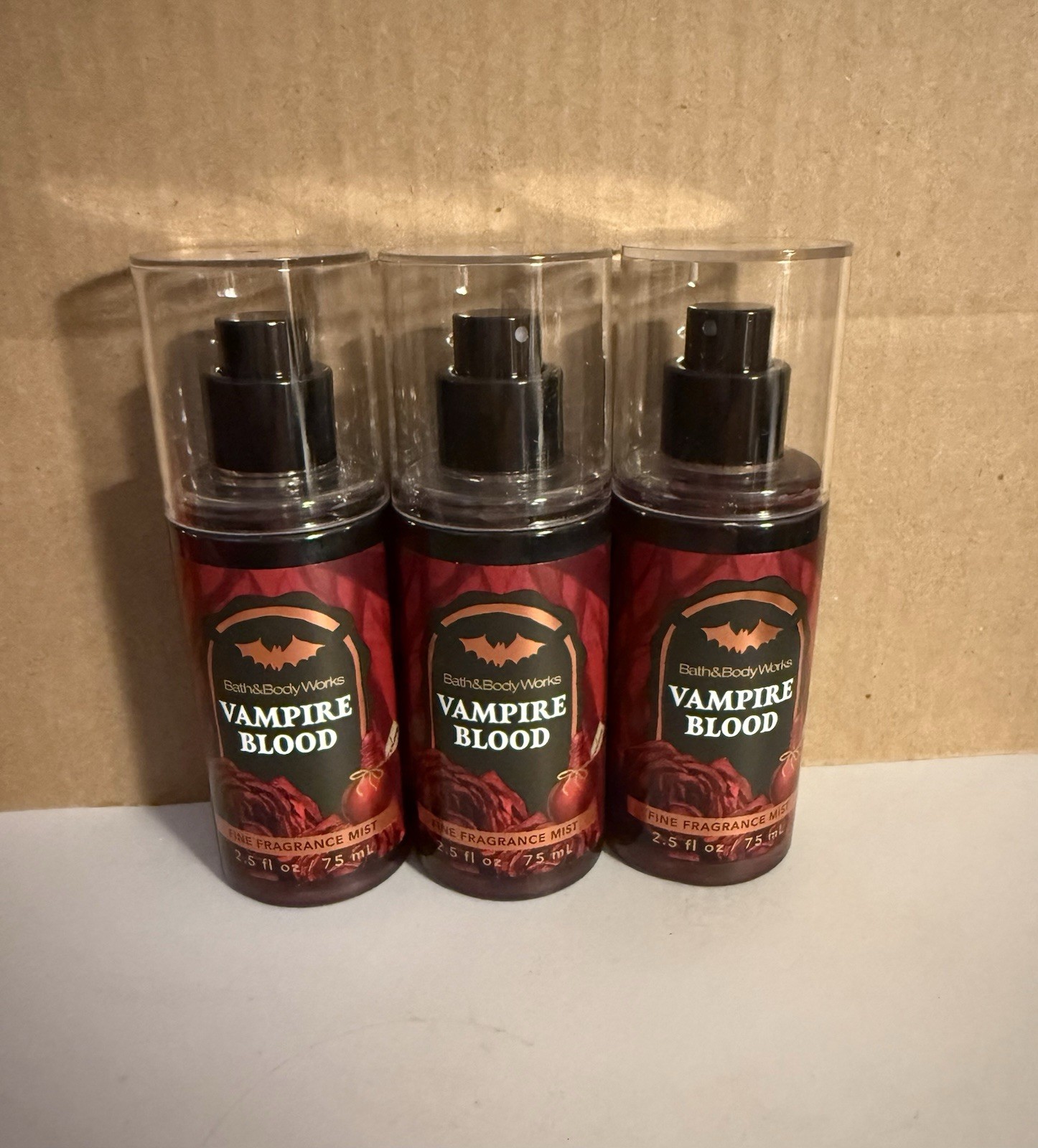 BATH & BODY WORKS Travel Fine Fragrance Mist VAMPIRE BLOOD 3 pack 2.5 fl. oz