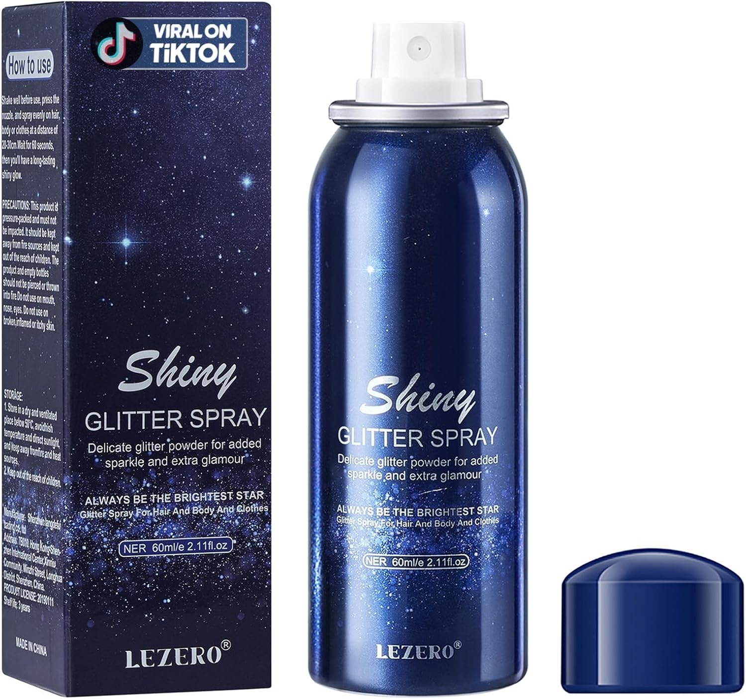 2oz Shiny Body Glitter Spray – Long Lasting Shimmer for Parties & Festivals