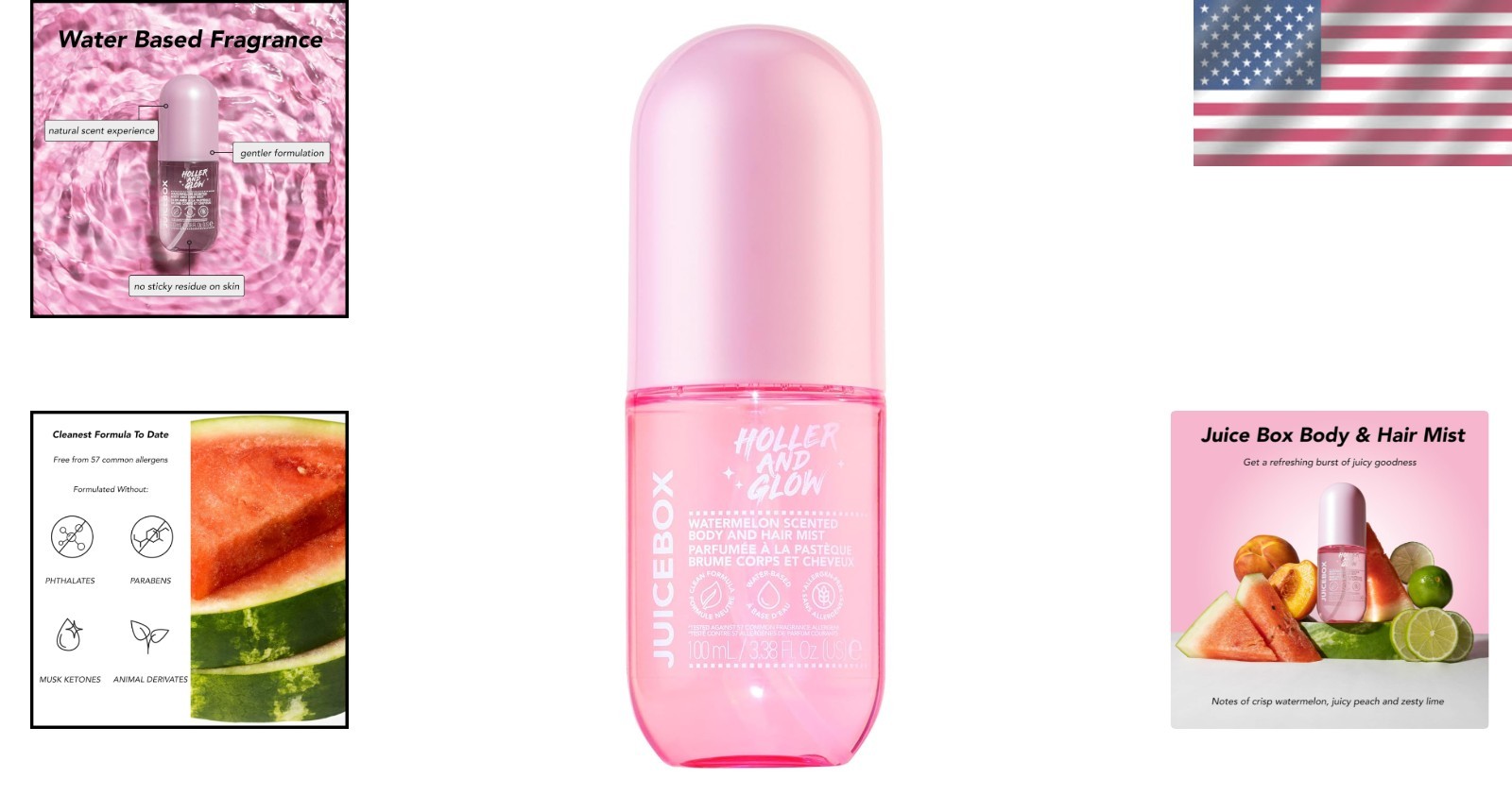 Cruelty-Free Water-Based Body Mist – Fruity Watermelon Scent for Girls, 3.38 oz