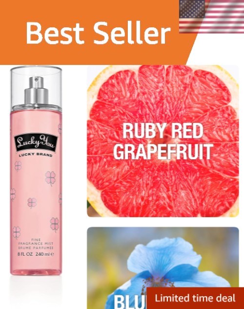 Long-Lasting Lucky You Women’s Body Mist, 8 Oz – Delightful Floral Citrus Aroma