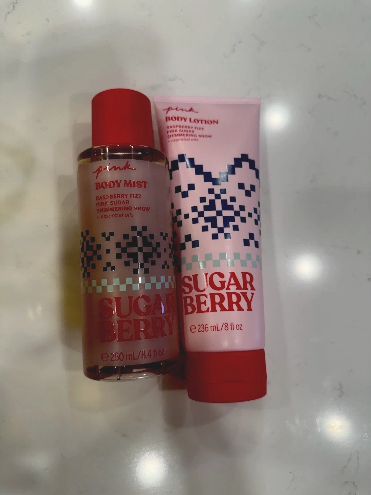 2 Pc Victoria’s Secret Pink Sugar Berry Fragrance Spray Mist & Lotion Set New VS
