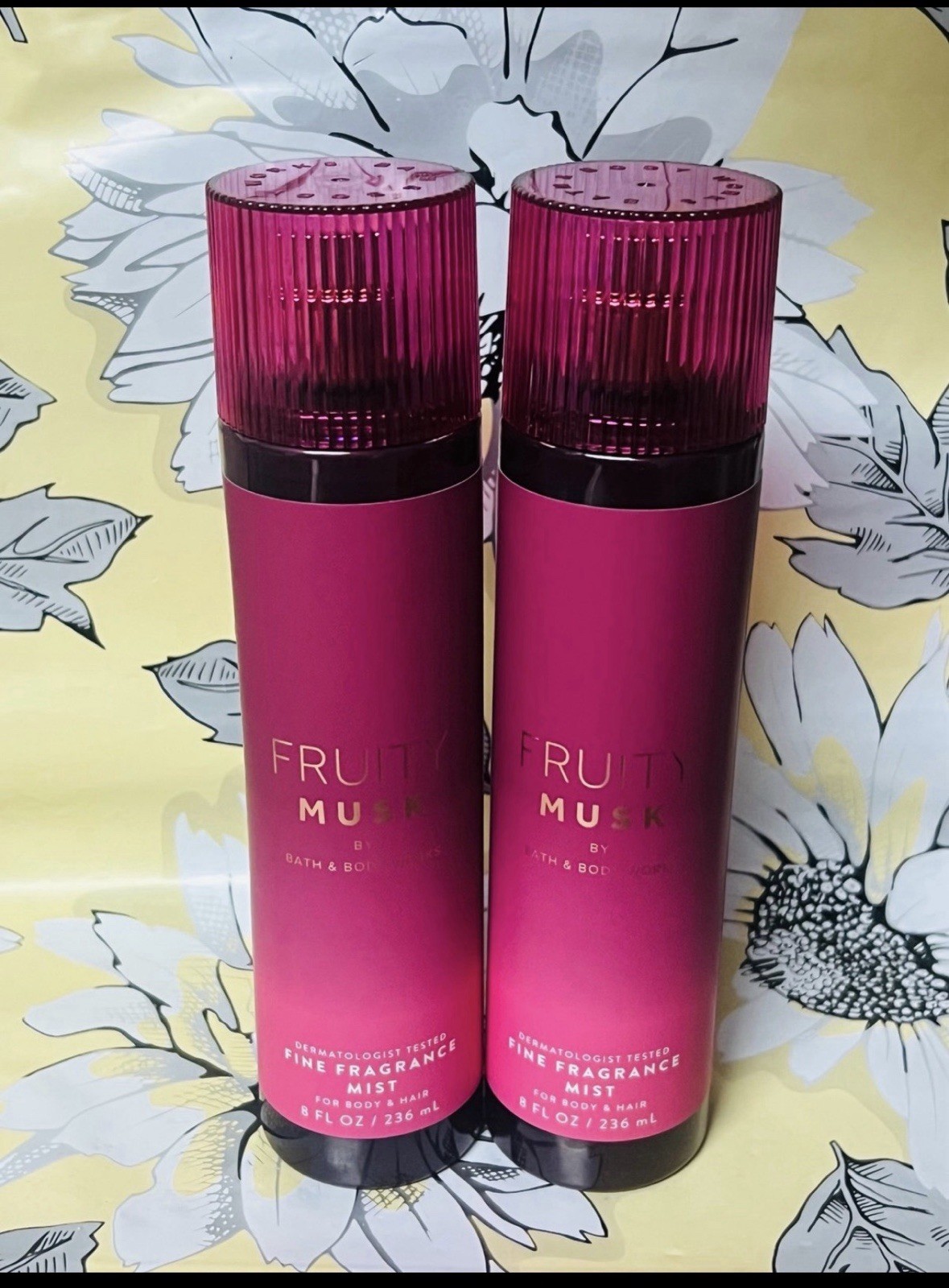 2 BATH & BODY WORKS FRUITY MUSK FRAGRANCE MIST 8 FL OZ