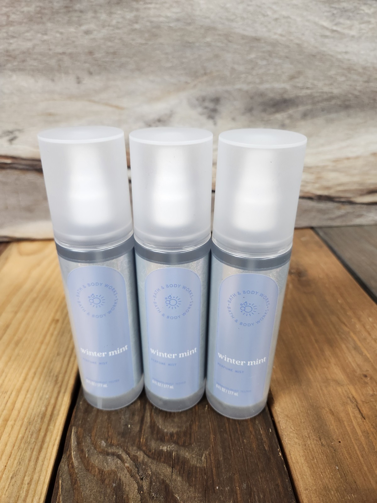 3PK Bath & Body Works Water Winter Mint Perfume Mist Fragrance Body Spray 6oz