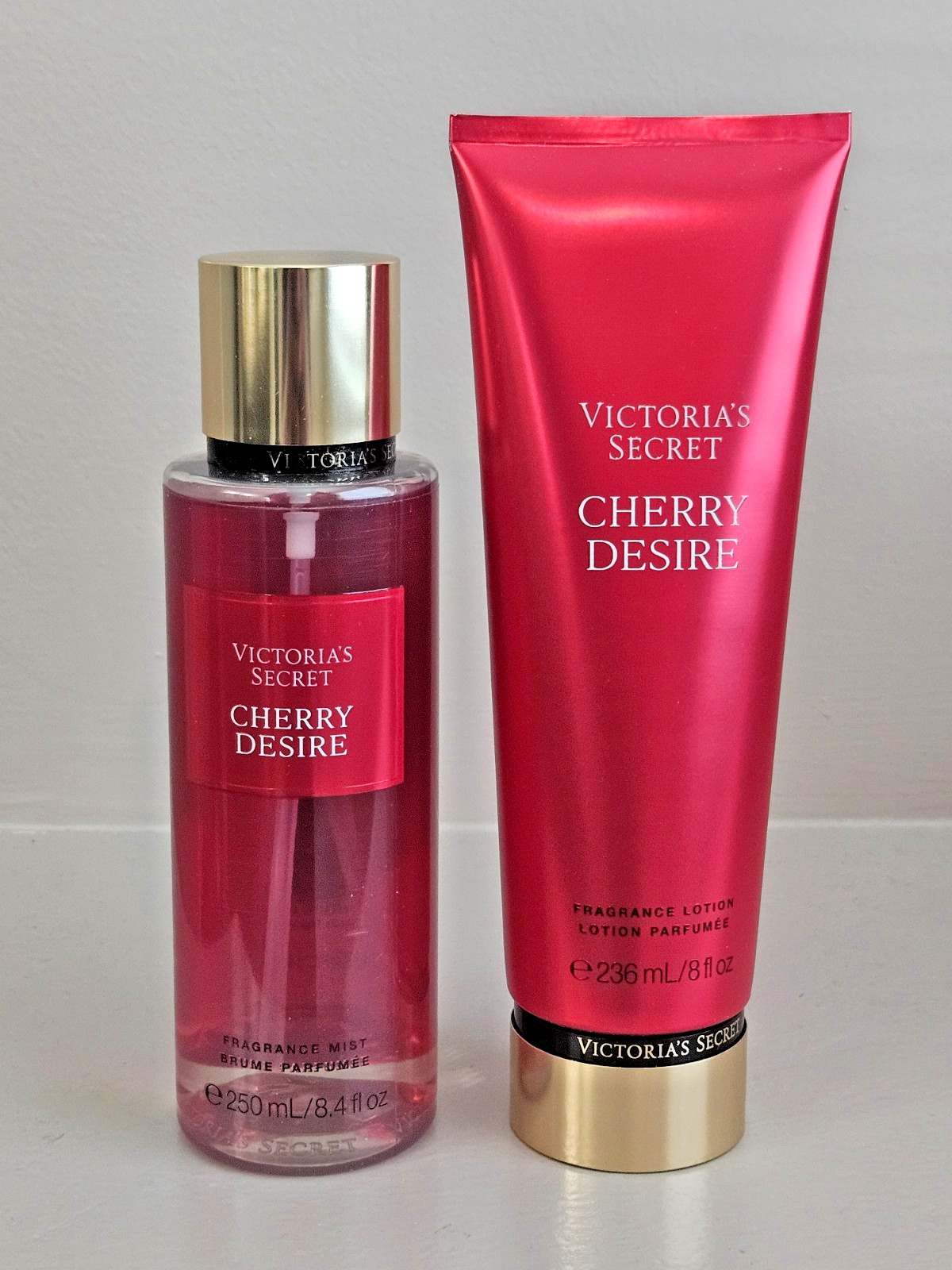 Victoria’s Secret Cherry Desire Fragrance Mist and Lotion Set! Brand New!
