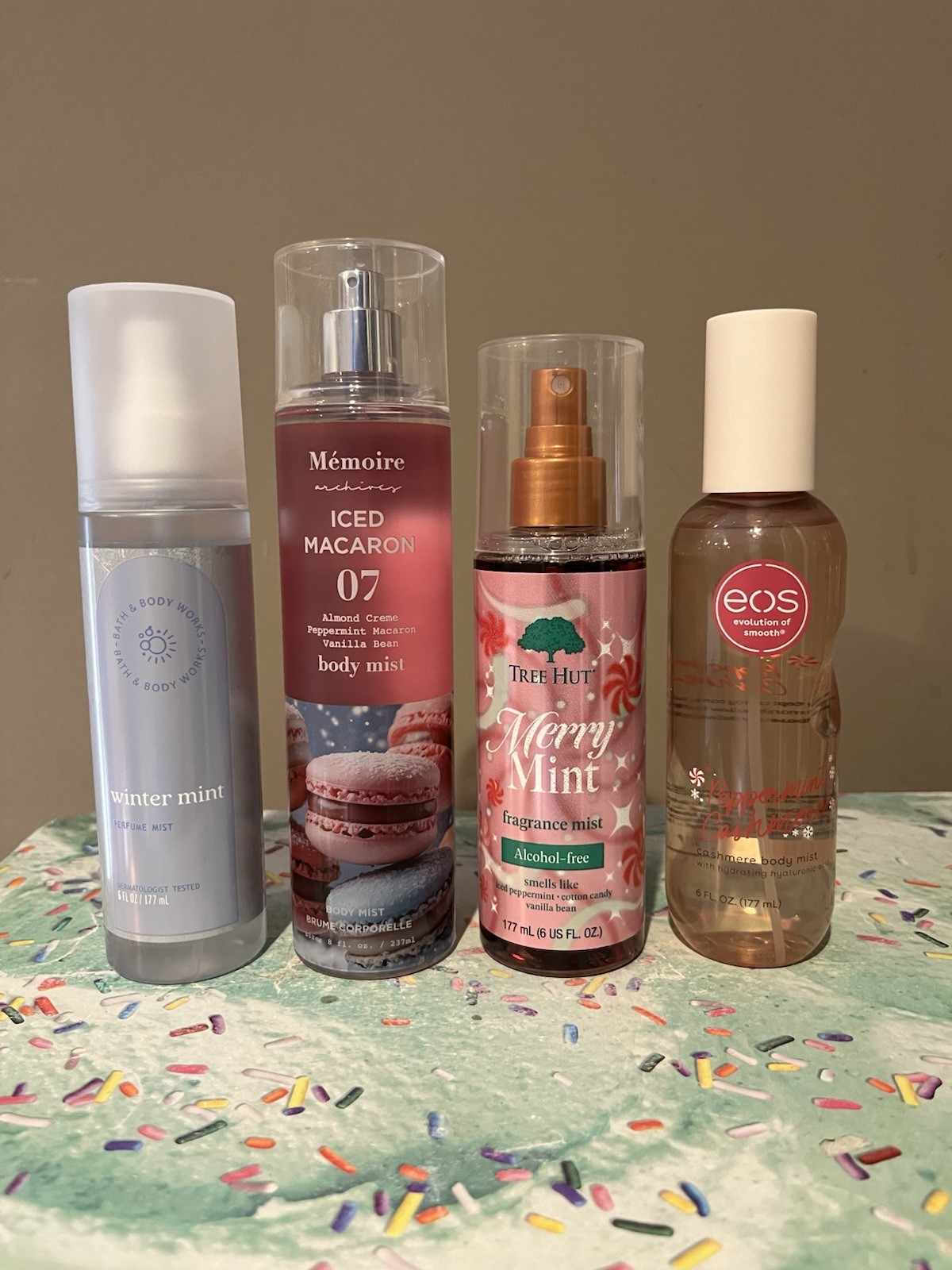 Cotton Candy Mint! EOS Peppermint Cashmere Body Mist / Tree Hut / Marshmallow