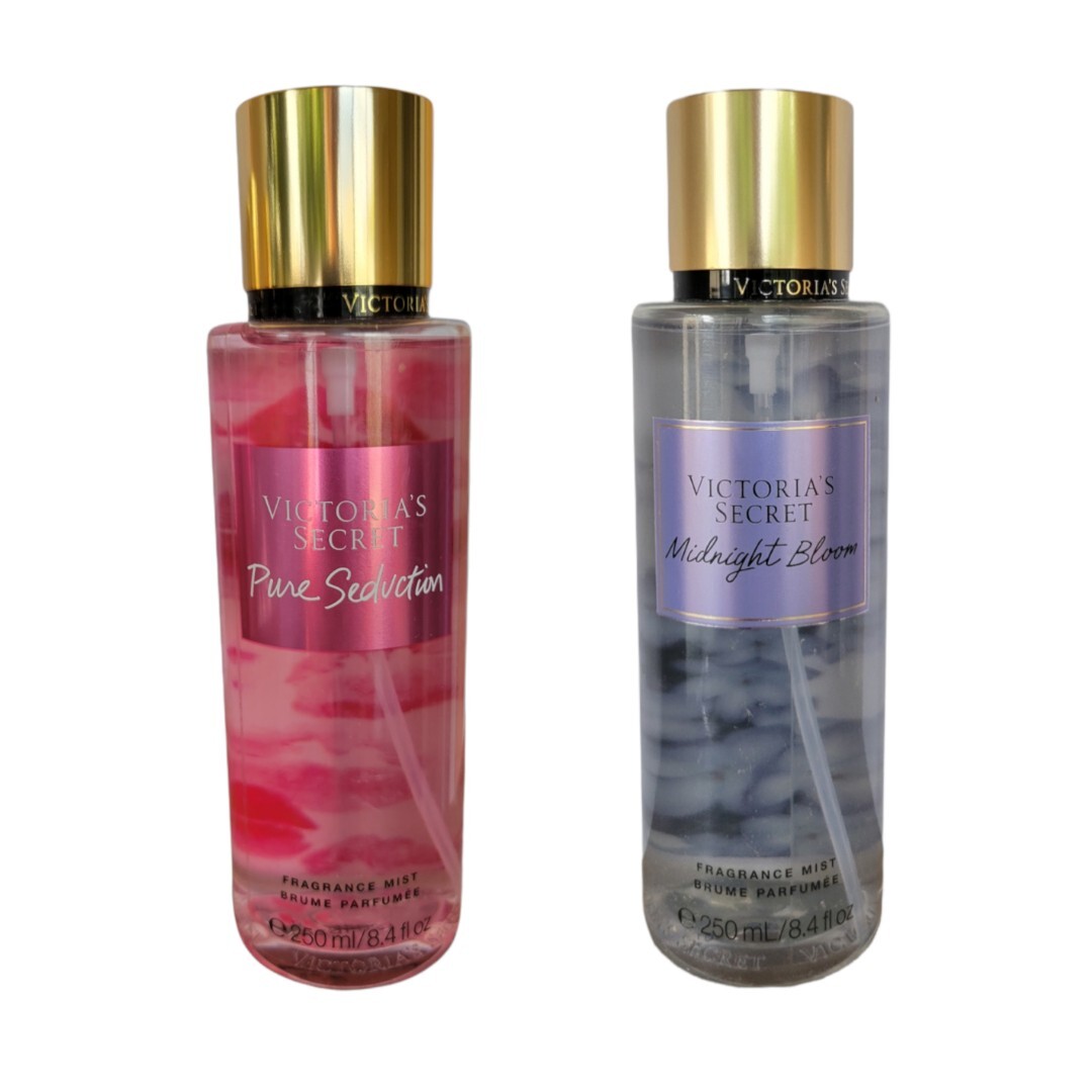 2 NEW Victoria’s Secret PURE SEDUCTION Fragrance Body Mist 8.4 oz+Midnight Bloom