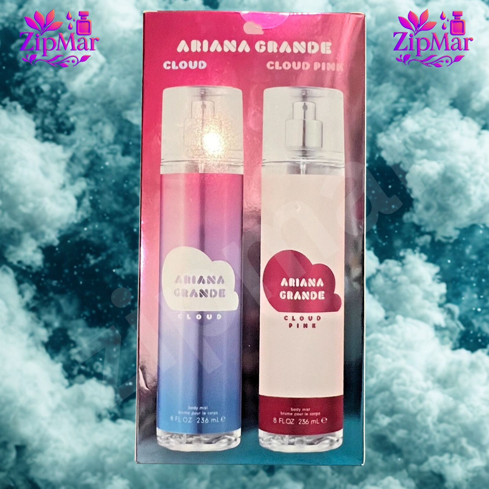 Ariana Grande Cloud + Cloud Pink Body Mist Set 2x 8.0 oz/236ml New Fast Shipping