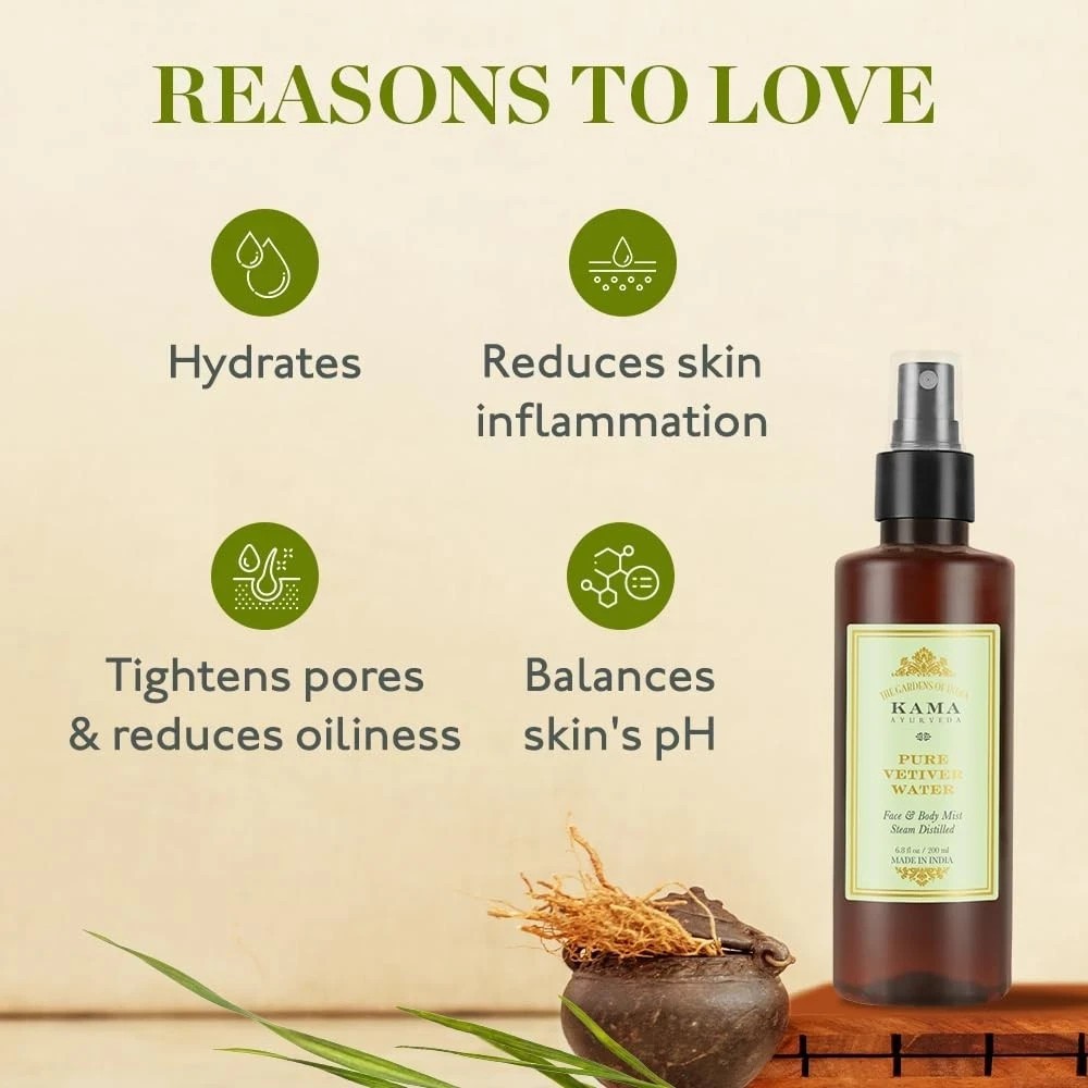 Kama Ayurveda Pure Vetiver Water Face And Body Mist 200ml