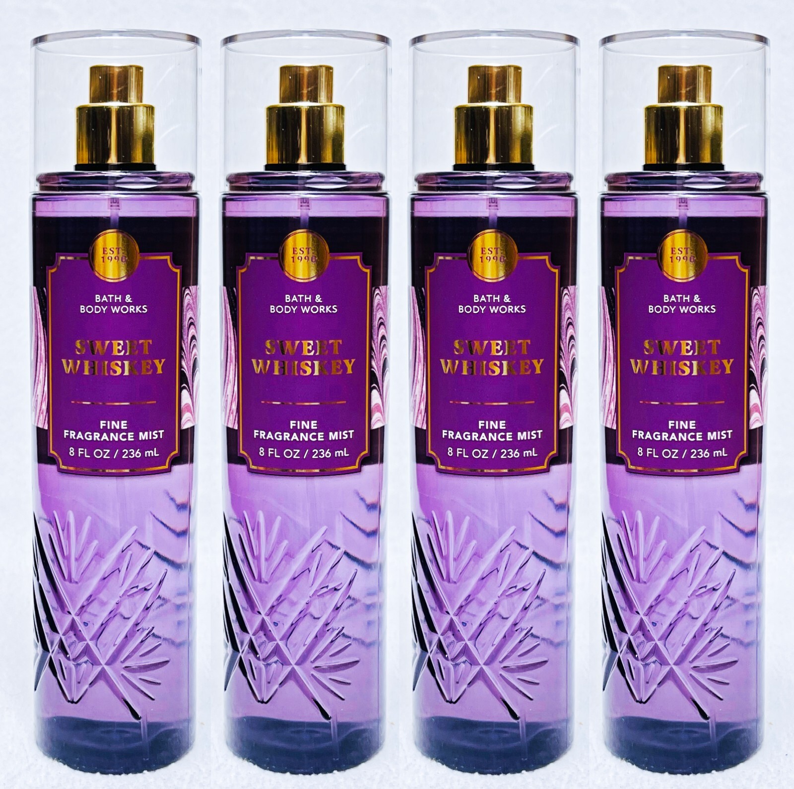 4 Bath & Body Works SWEET WHISKEY Fragrance Mist Body Spray 8 oz