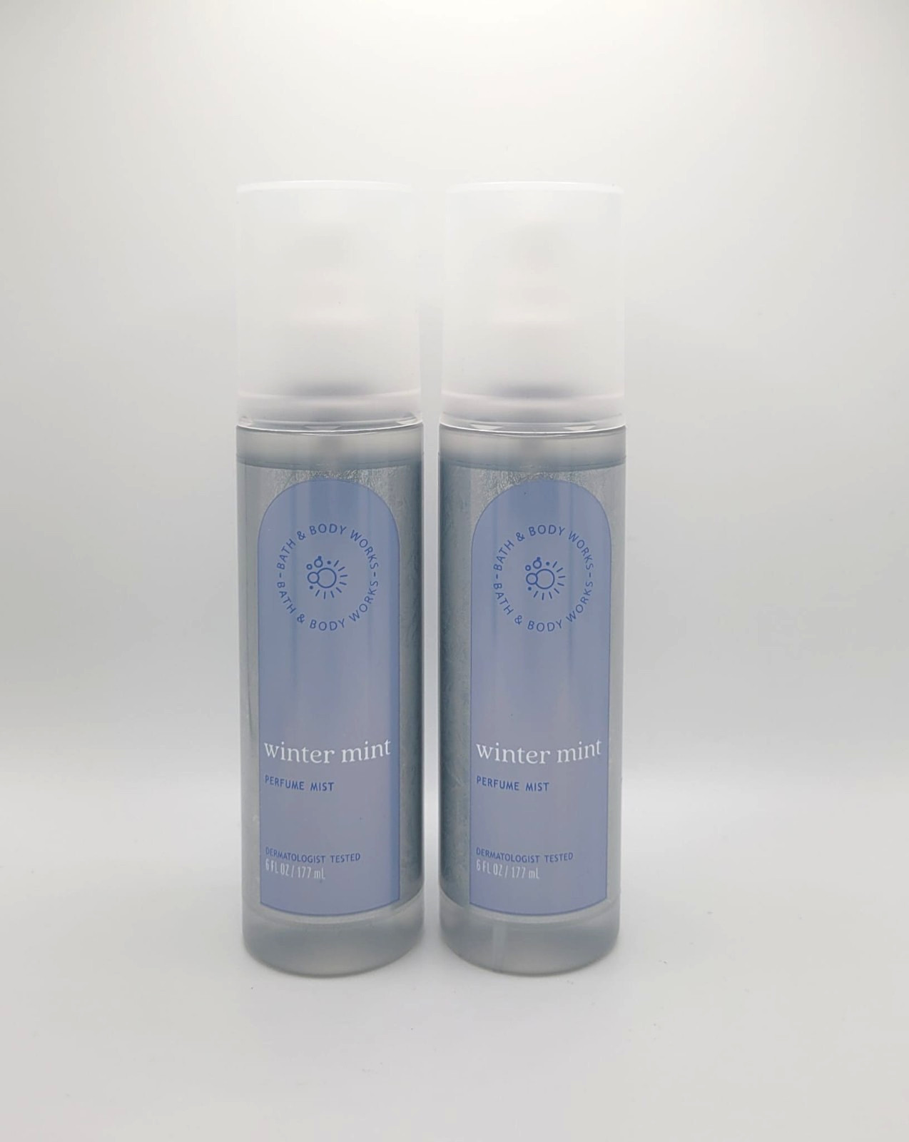 Bath & Body Works Winter Mint Fragrance Perfume Mist For Body 6 fl oz Set of 2