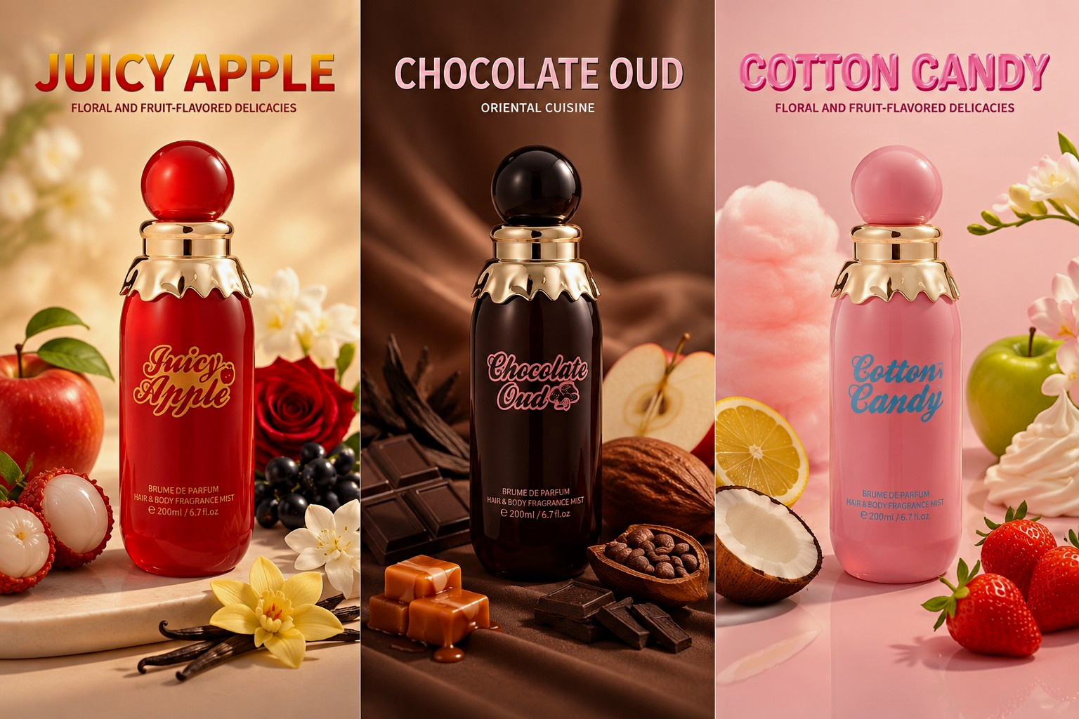 3 Cotton Candy Hair & Body Fragrance Mist Body Mist Unisex 200ml / 6.7 fl oz