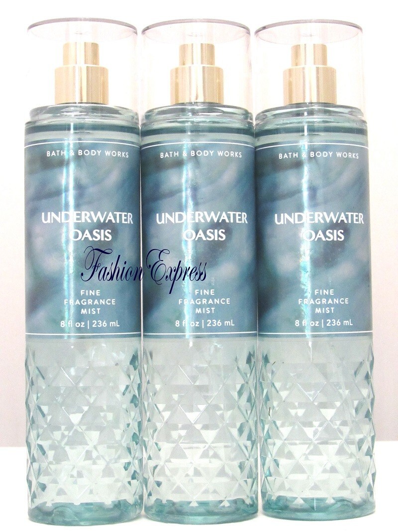 BATH & BODY WORKS UNDERWATER OASIS BODY MIST SPRAY 8 FL OZ (LOT OF 3 PCS)