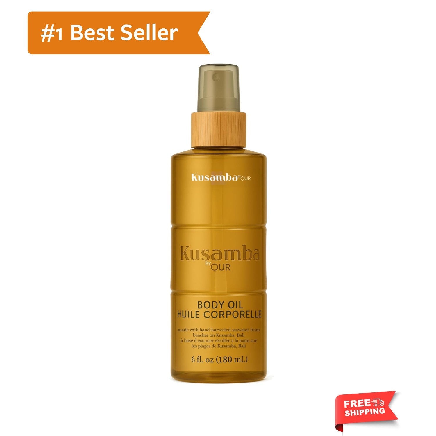 SeaFoam Jasmine Body Oil Spray 6oz – Hydrating Glow Oil with Natural Ingredients