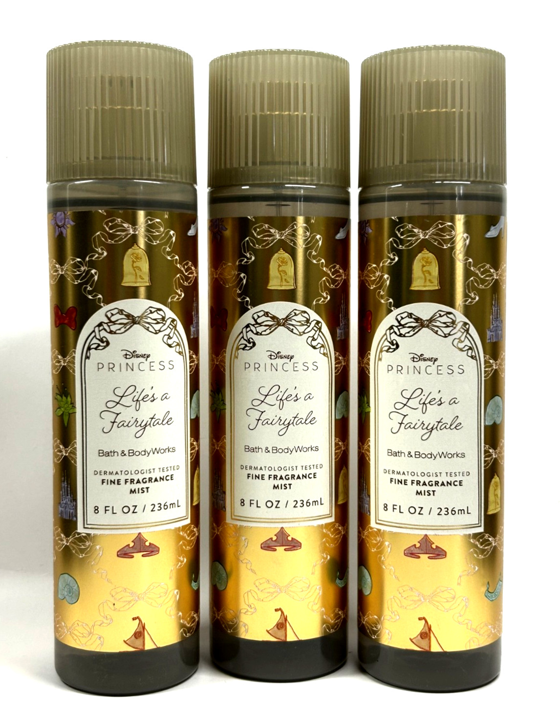 NEW 3 BATH & BODY WORKS DISNEY LIFE’S A FAIRYTALE FINE FRAGRANCE MIST 8 FL OZ