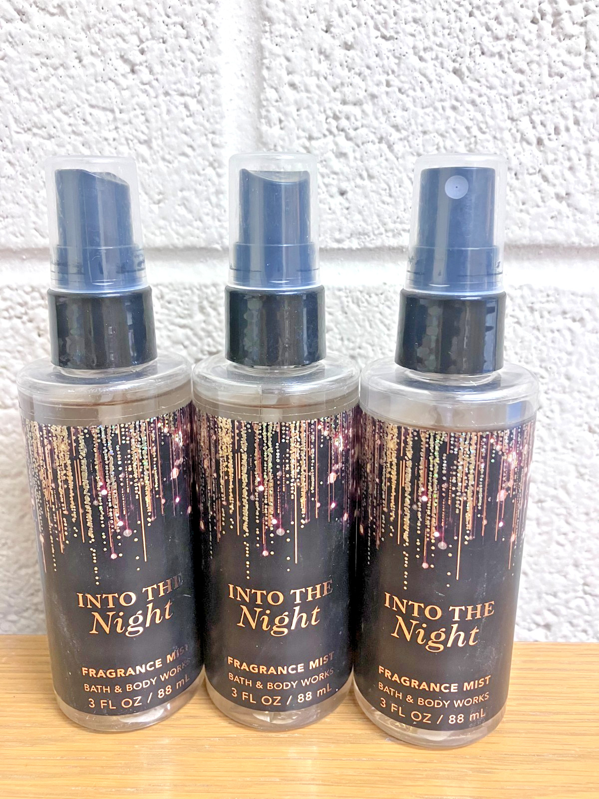 Bath And Body Works INTO THE NIGHT Fragrance Body Mist 3oz Travel Size (QTY 3)