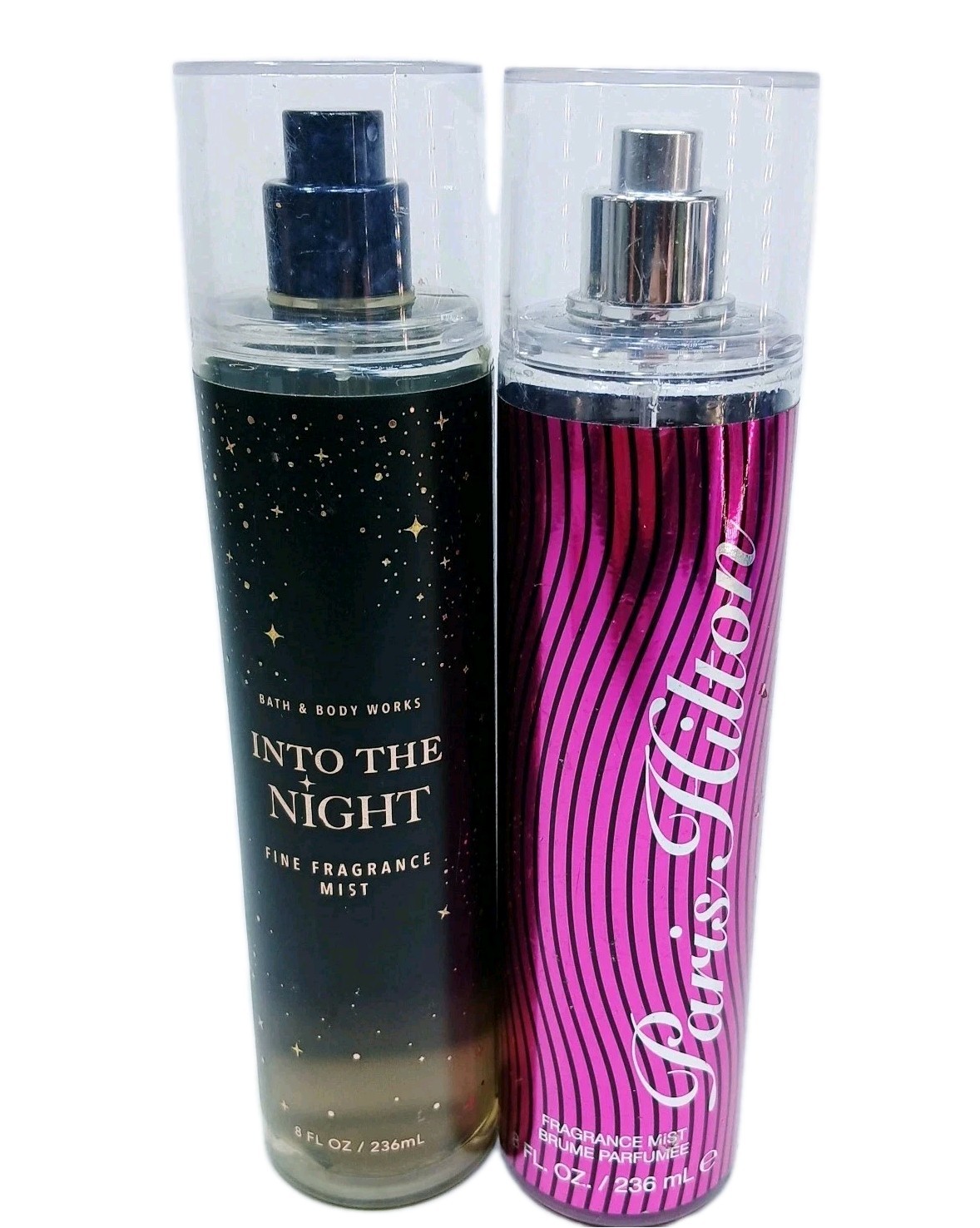 2 bath&body works intro the nigth fine frangrance mist & PARIS HILTON both 8oz