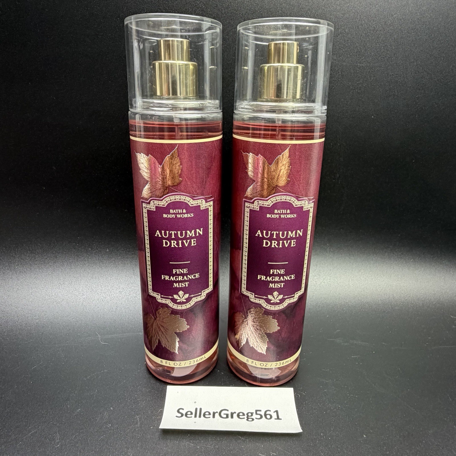 BATH & BODY WORKS AUTUMN DRIVE FRAGRANCE BODY MIST 8 FL OZ, 2 BOTTLES