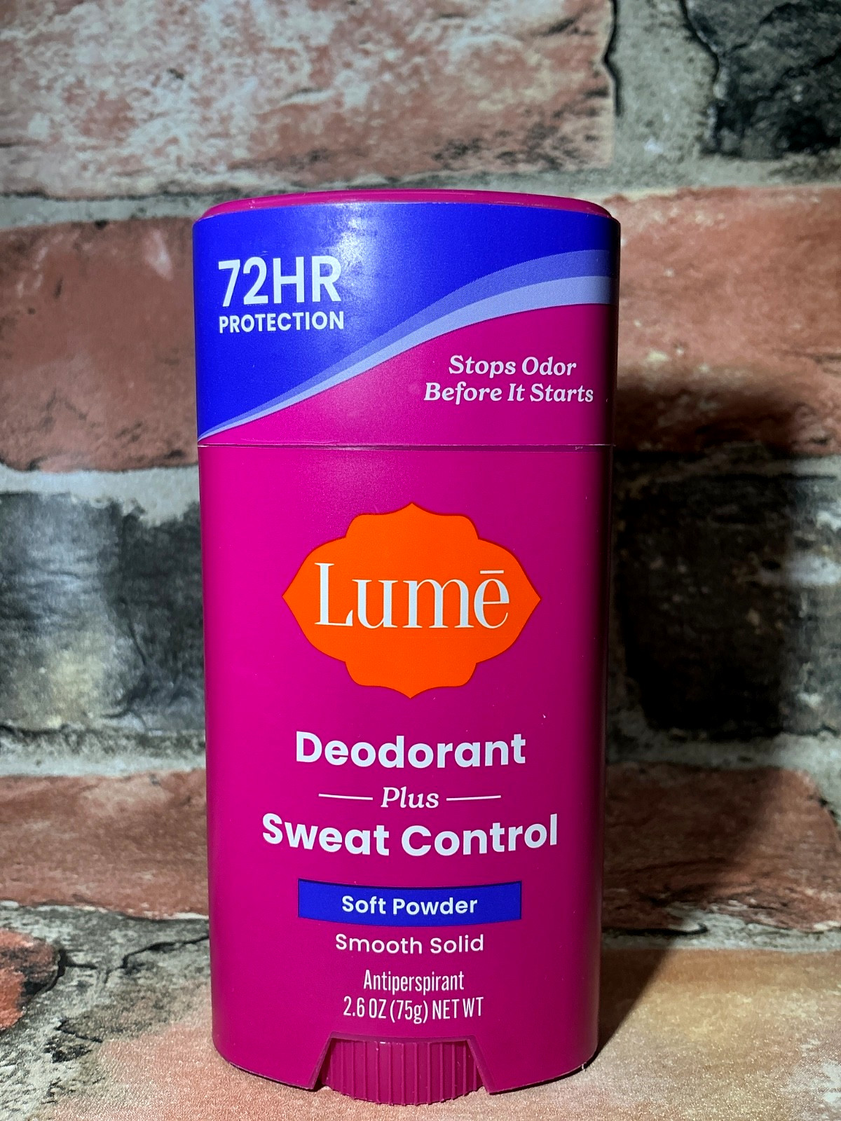 Lume Soft Powder Whole Body Solid Stick Deodorant + Sweat Control 2.6 oz 09/2027