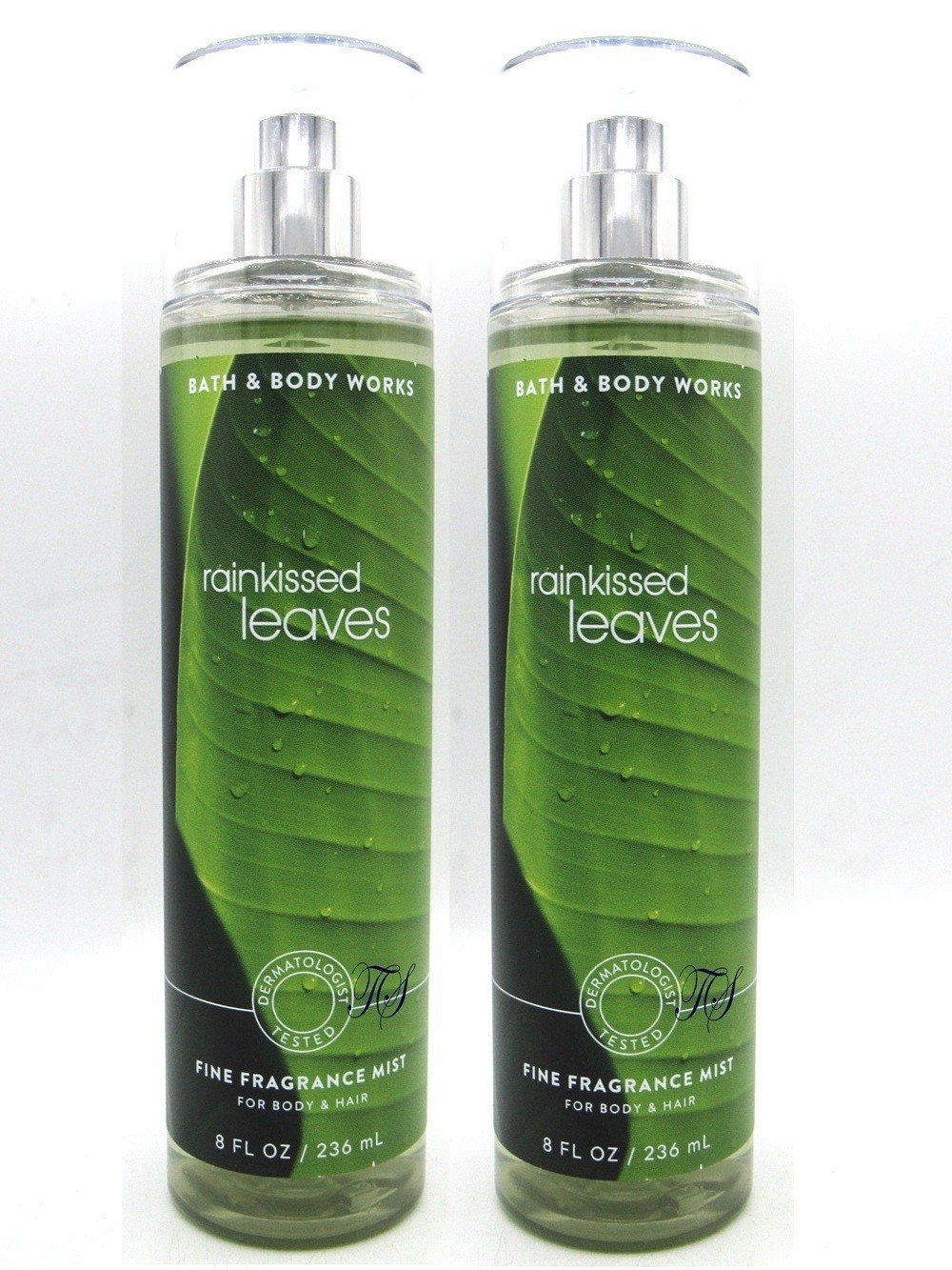 BATH & BODY WORKS RAINKISSED LEAVES FRAGRANCE MIST 8 FL OZ (LOT OF 2 PCS)