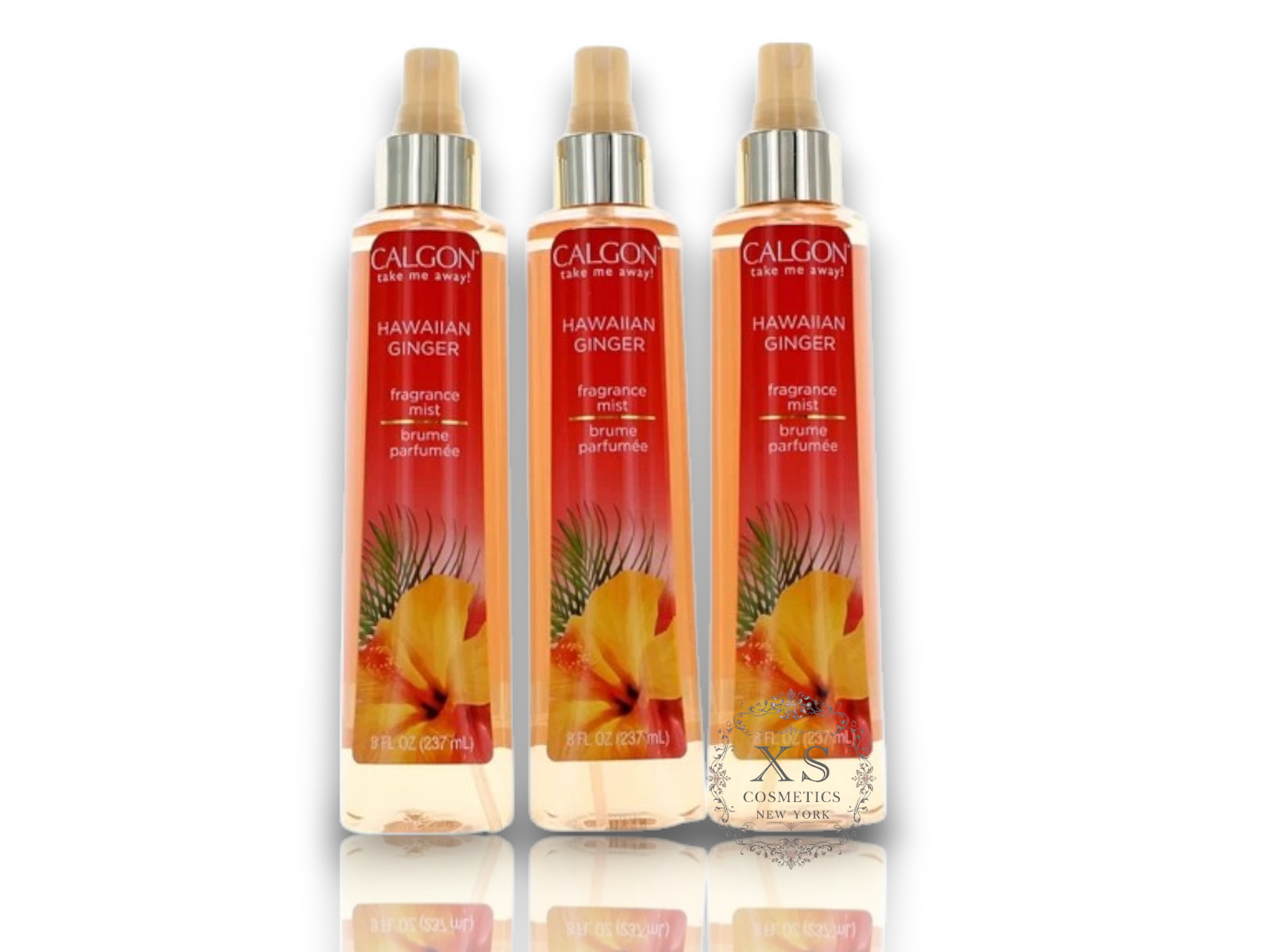 Calgon Fragrance Mist Spray Hawaiian Ginger Scent 8 oz LOT OF 3 FREE SHIPPING