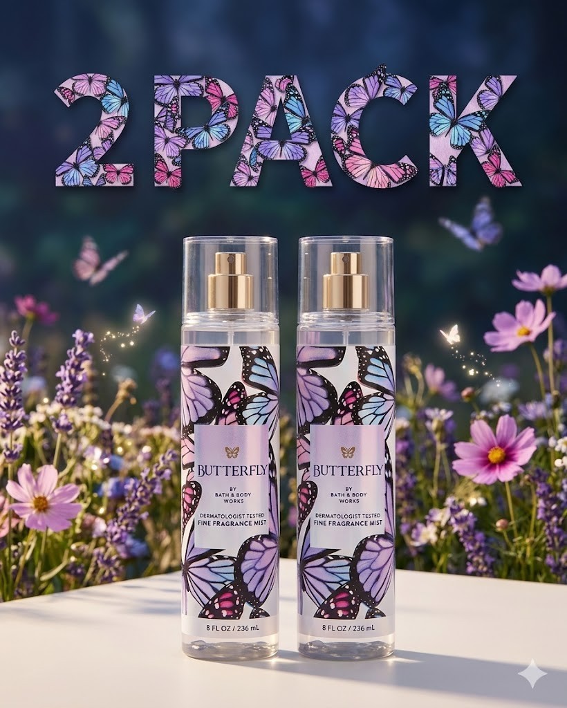 NEW Bath & Body Works 2 PACK Butterfly Fine Fragrance Mist 8 fl oz