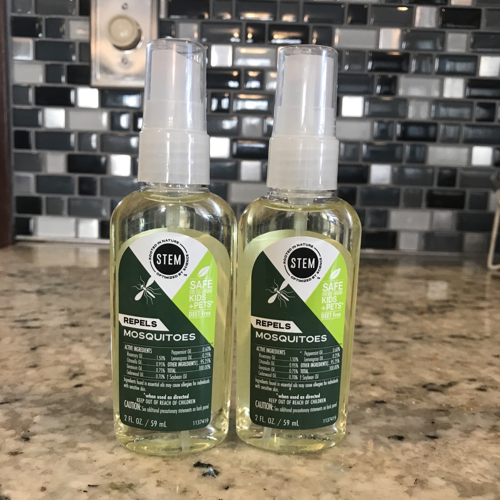 2-Pk | STEM Mosquito Repellent Spray Plant Based Kid & Pet Safe Travel Size 2 oz