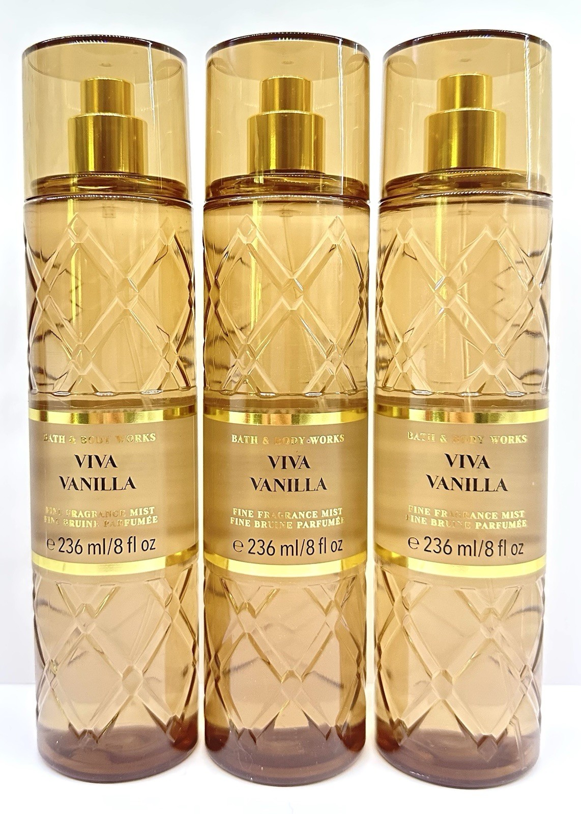 3-Pack Bath & Body Works VIVA VANILLA Fine Fragrance Mist Spray 8 fl.oz